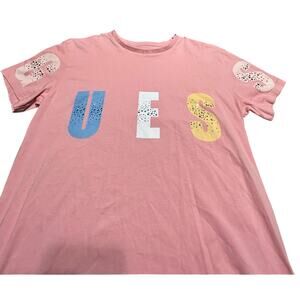 Guess Kids Pink Tee with Colorful Letter Design